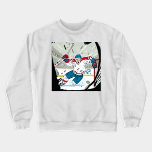 Super star hockey player scoring a goal Crewneck Sweatshirt